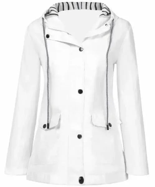 Hooded Rain Jacket with Pockets