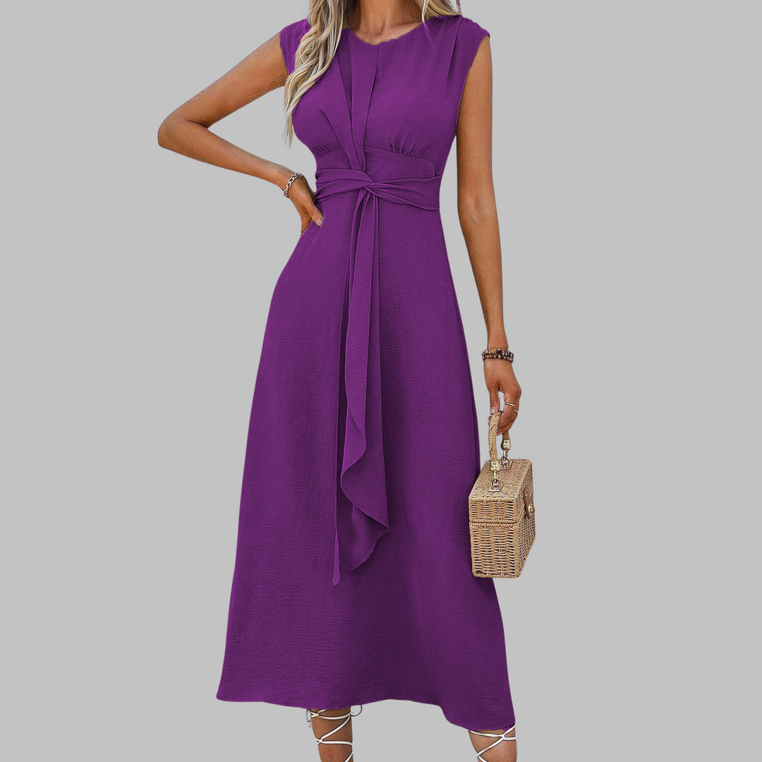 Elegant Sleeveless Round Neck Maxi Dress