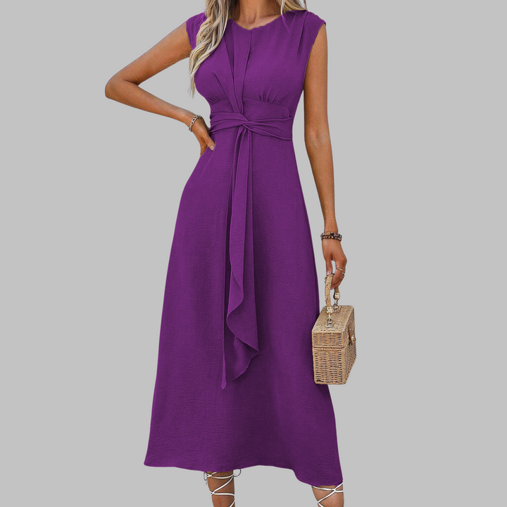 Elegant Sleeveless Round Neck Maxi Dress