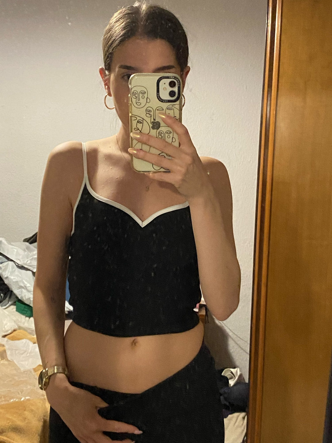 Heart Neckline Cami Top with Adjustable Straps