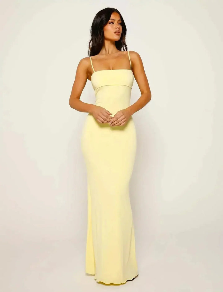 Backless Bodycon Maxi Dress For Evening Events