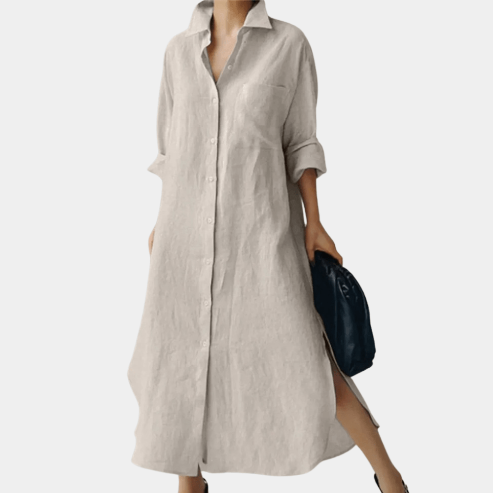 Oversized Cotton Shirt Dress – Effortless & Breathable