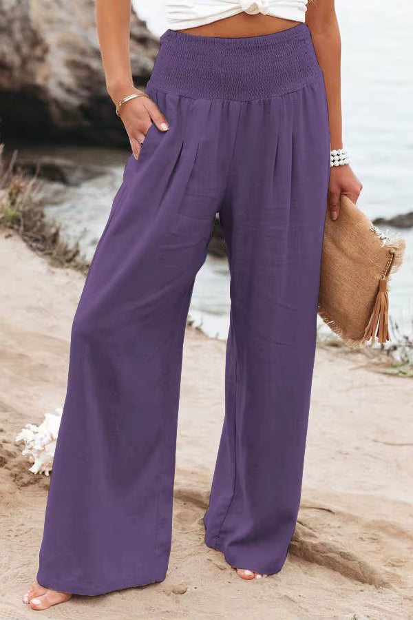Lightweight Wide Leg Linen Trousers