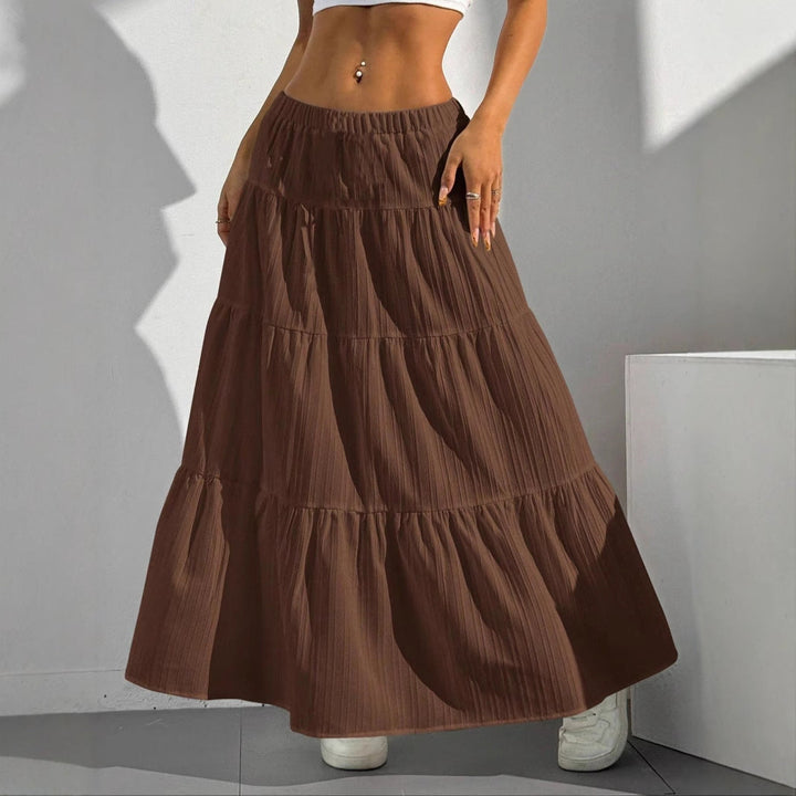 Elegant High-Waisted Pleated Maxi Skirt