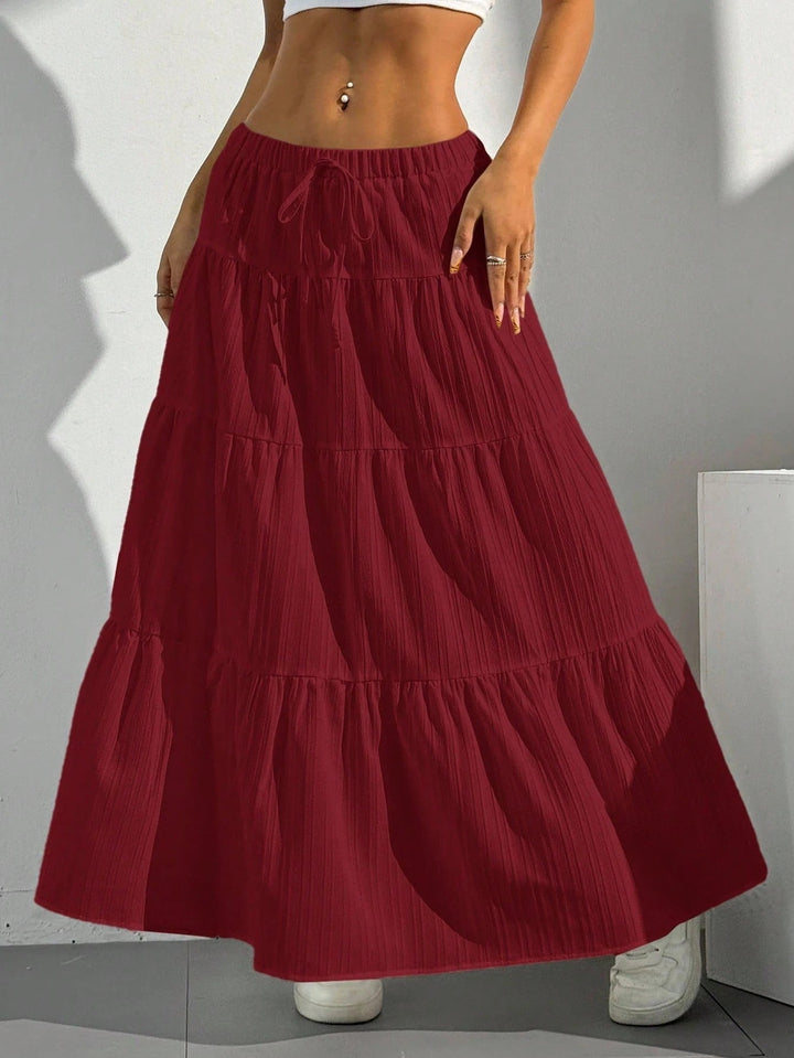 Elegant High-Waisted Pleated Maxi Skirt