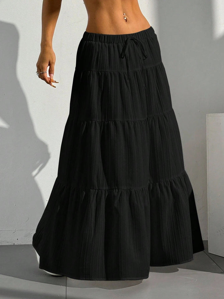 Elegant High-Waisted Pleated Maxi Skirt