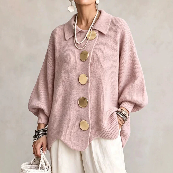 Oversized Ribbed Knit Button Cardigan