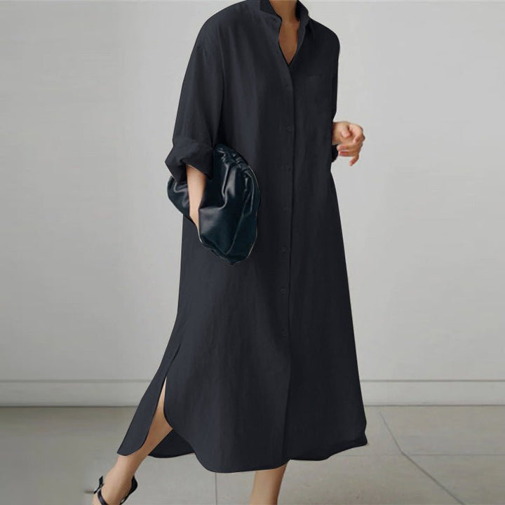 Oversized Cotton Shirt Dress – Effortless & Breathable
