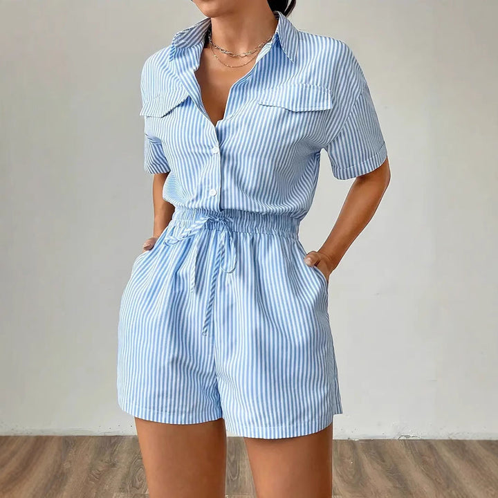 Breathable Striped Romper