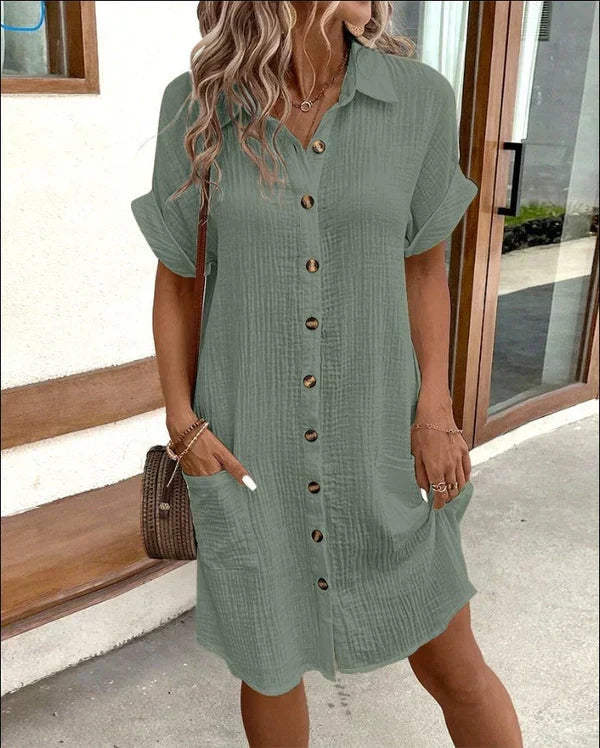 Elegant & Relaxed Shirt Dress with a Fresh Spring Feel