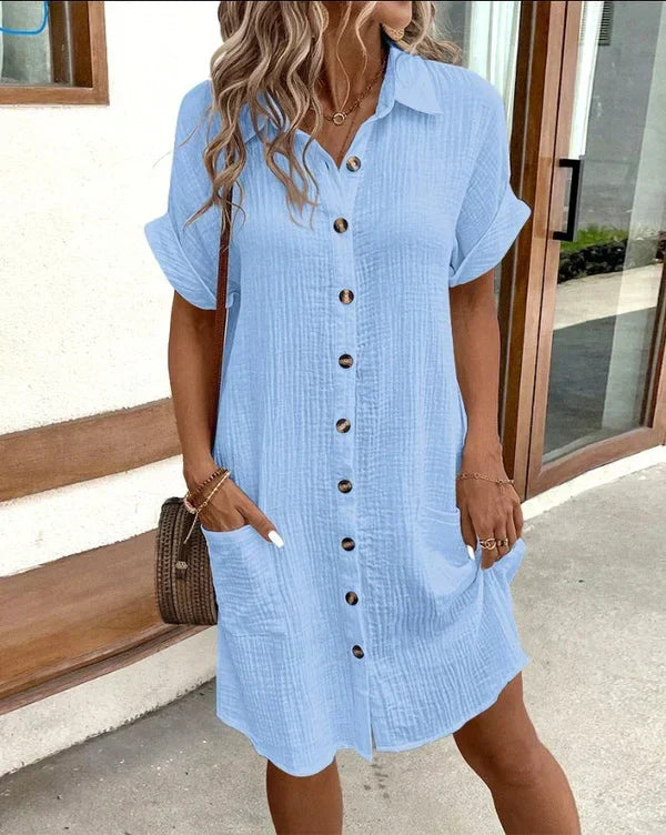 Elegant & Relaxed Shirt Dress with a Fresh Spring Feel