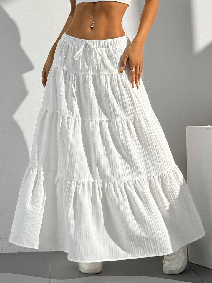 Elegant High-Waisted Pleated Maxi Skirt