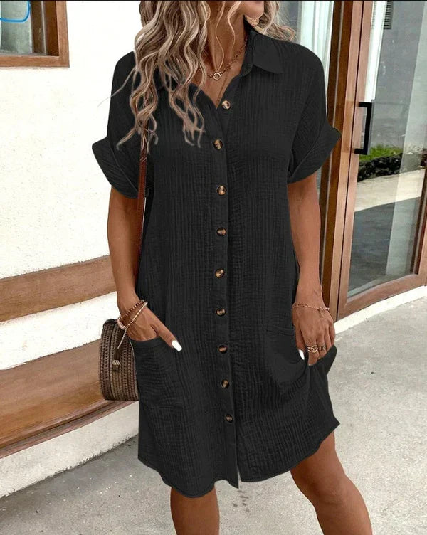 Elegant & Relaxed Shirt Dress with a Fresh Spring Feel