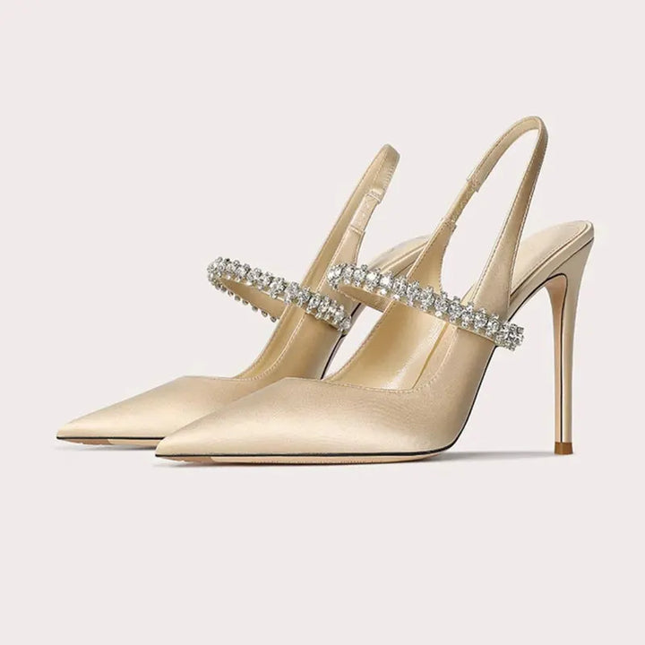 Crystal Strap Slingback Stiletto Heels for Special Occasions