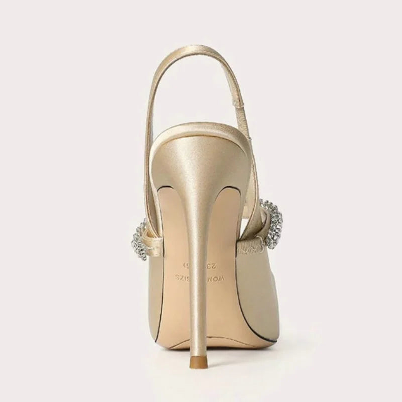 Crystal Strap Slingback Stiletto Heels for Special Occasions