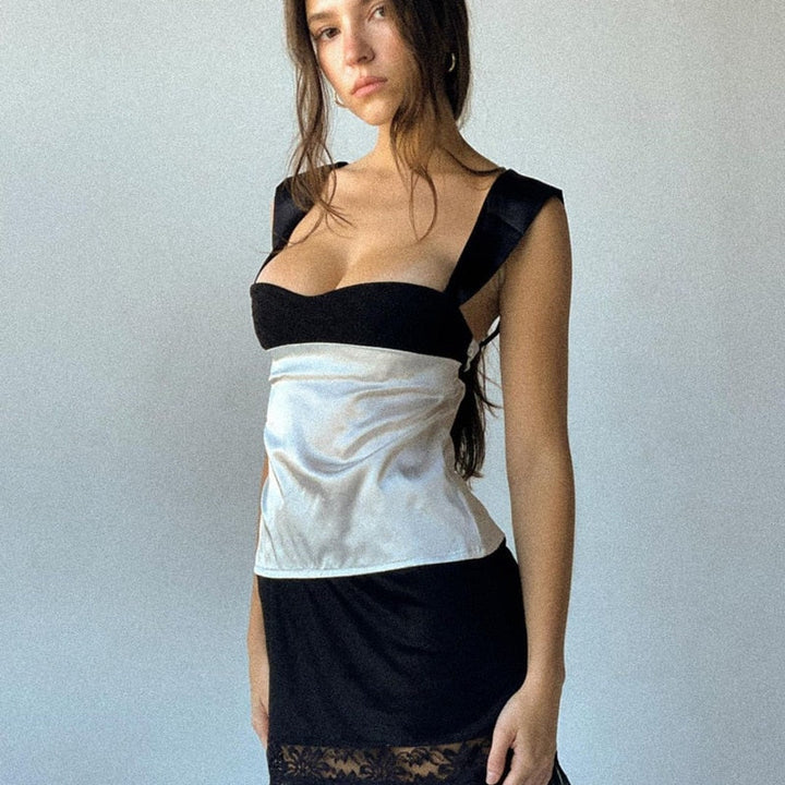Chic Satin Cropped Vest Top