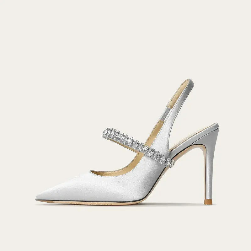 Crystal Strap Slingback Stiletto Heels for Special Occasions