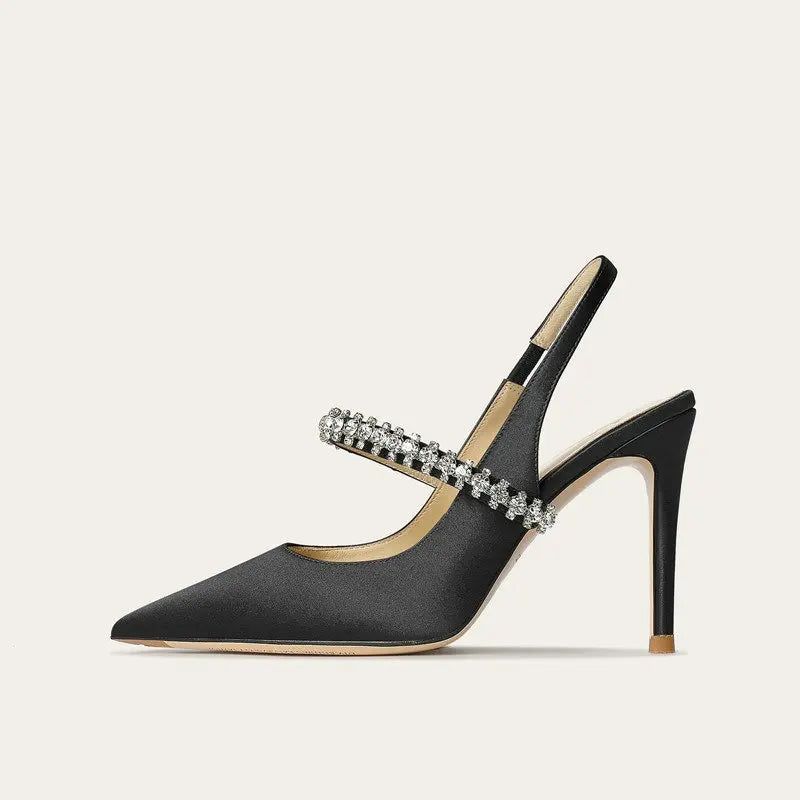 Crystal Strap Slingback Stiletto Heels for Special Occasions