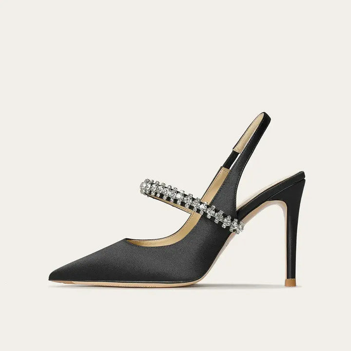 Crystal Strap Slingback Stiletto Heels for Special Occasions