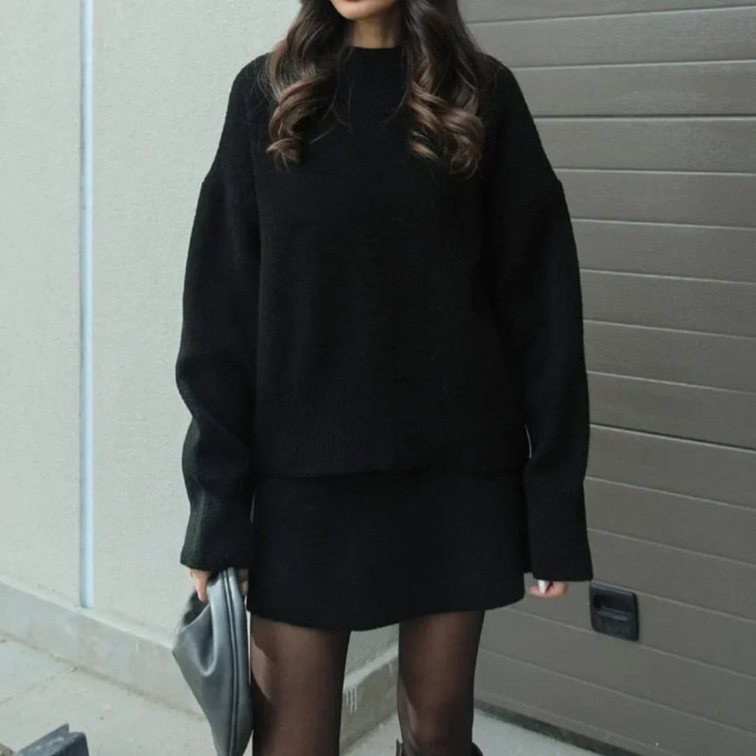 Elegant Sweater & Skirt Co-Ord Set - Two-Piece Knit Set