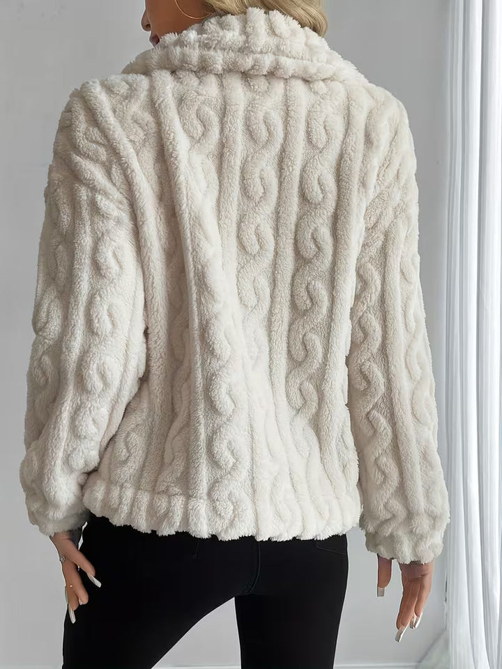 Textured Teddy Button Jacket