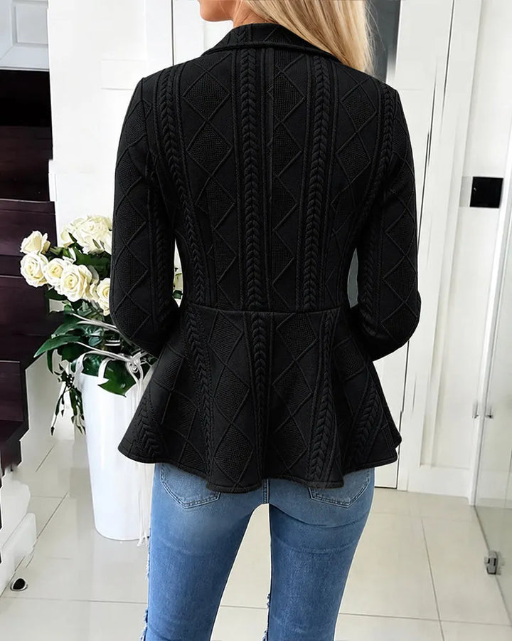 Textured Knit Cardigan with Gold Buttons