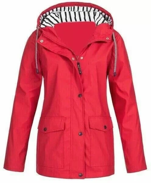 Hooded Rain Jacket with Pockets