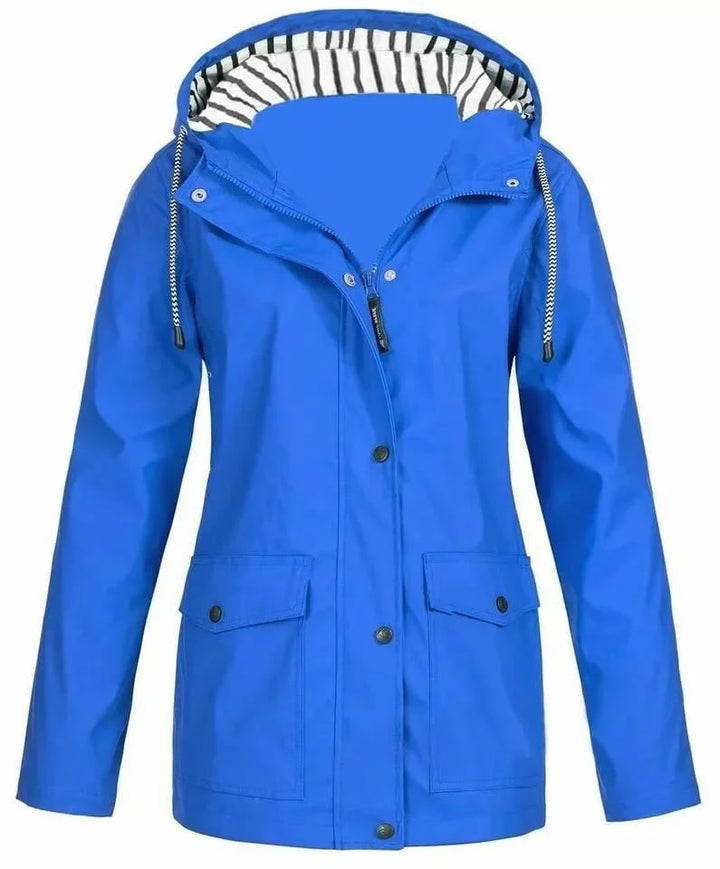 Hooded Rain Jacket with Pockets