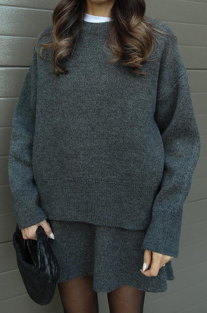 Elegant Sweater & Skirt Co-Ord Set - Two-Piece Knit Set