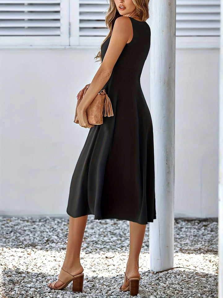 Sleeveless A-Line Midi Dress