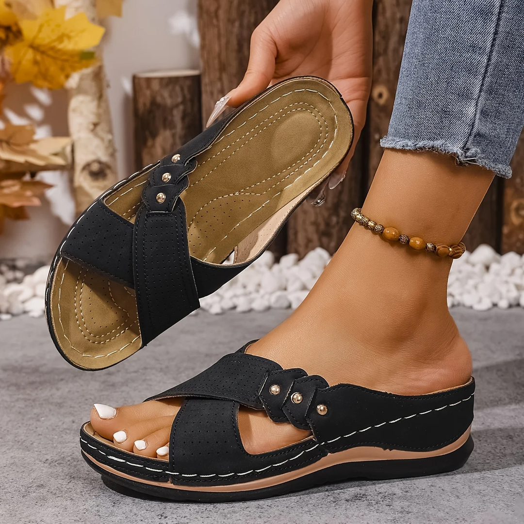 Cross-Strap Wedge Sandals for Everyday Summer Wear