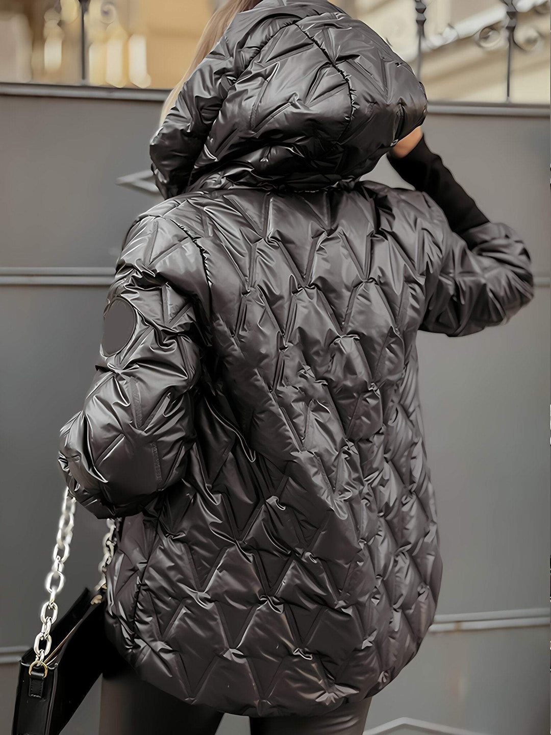 Diamond Quilted Hooded Jacket