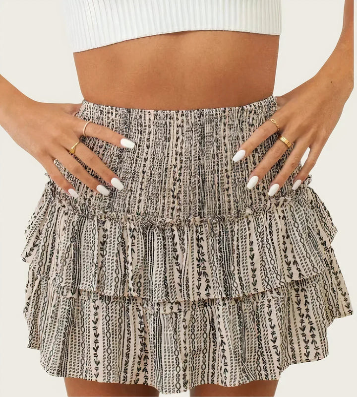 Boho Ruffle Mini Skirt – Comfortable & Playful
