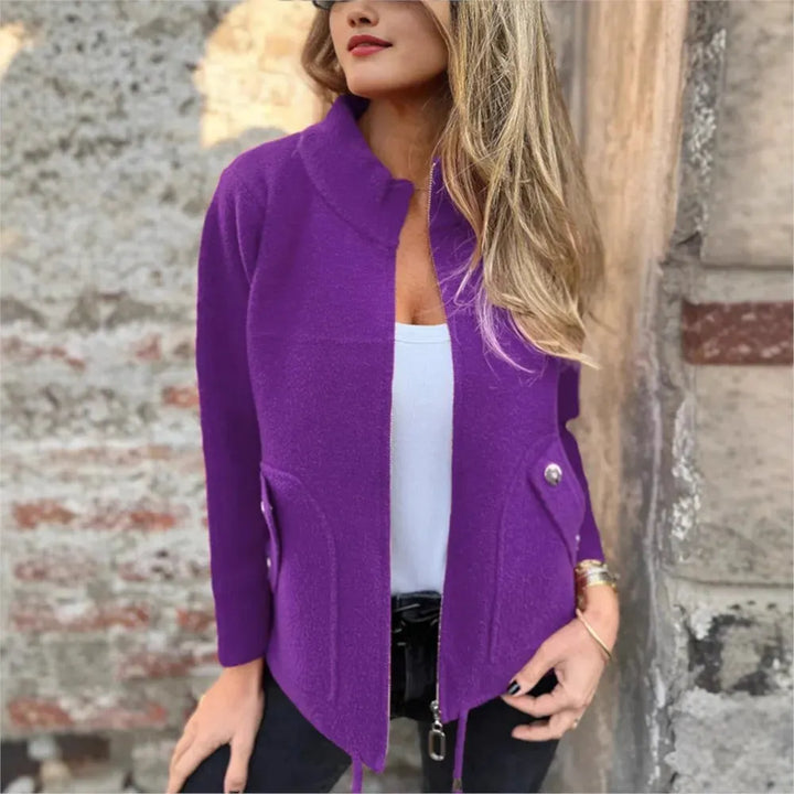 High Collar Zip-Up Jacket