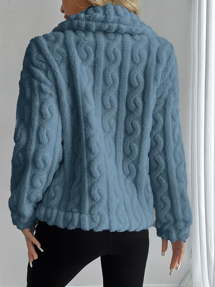 Textured Teddy Button Jacket