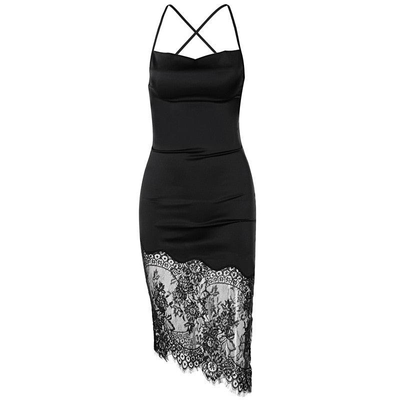 Elegant Lace-Up Summer Dress