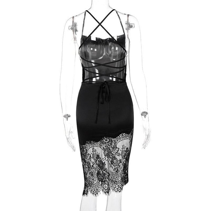 Elegant Lace-Up Summer Dress