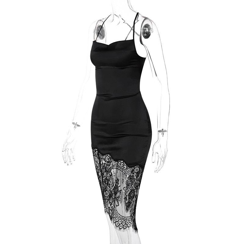 Elegant Lace-Up Summer Dress