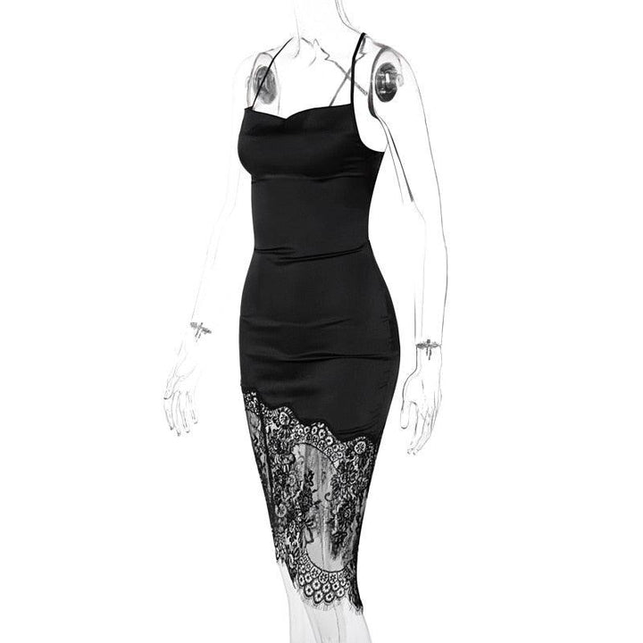 Elegant Lace-Up Summer Dress