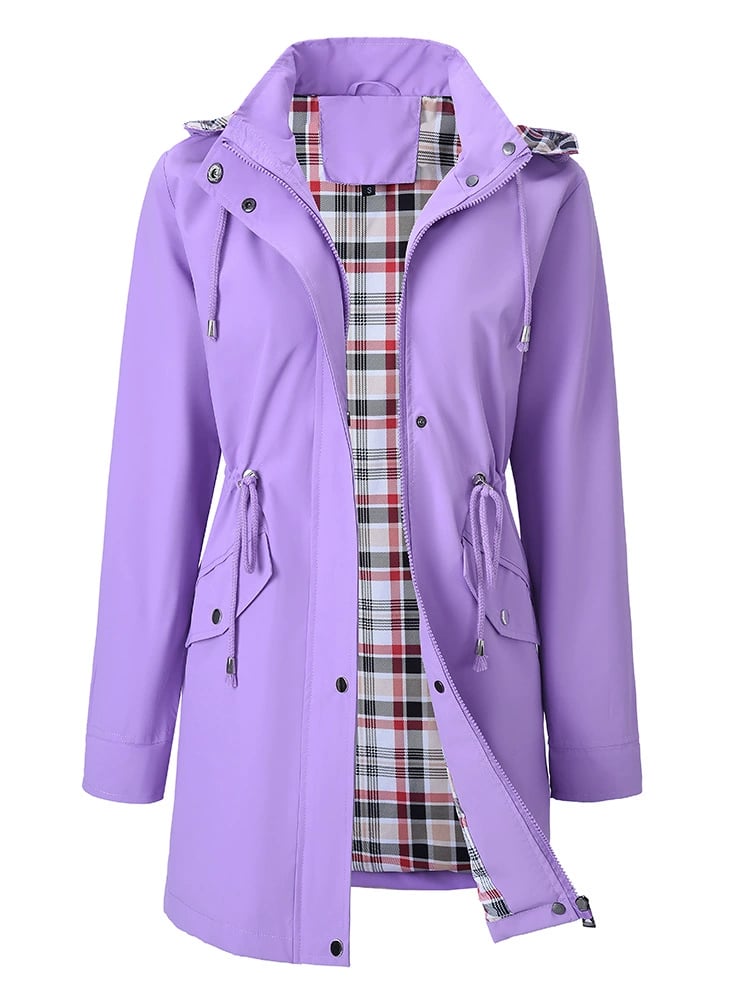 Long Raincoat with Detachable Hood