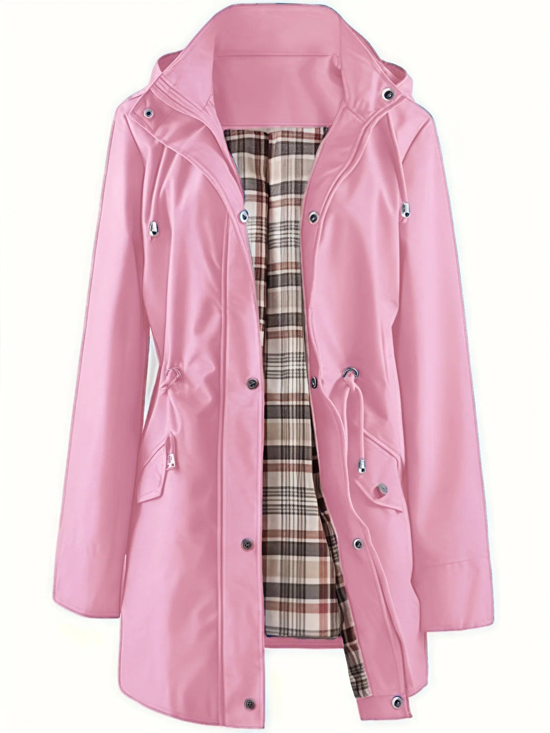 Long Raincoat with Detachable Hood
