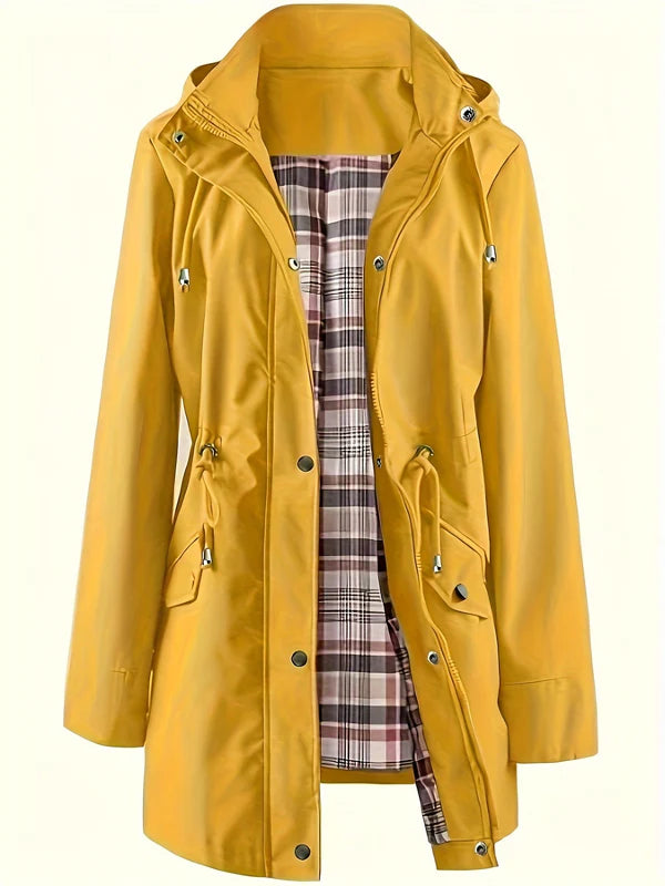 Long Raincoat with Detachable Hood