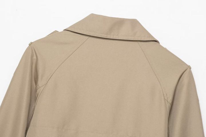 Cropped Double-Breasted Trench Jacket