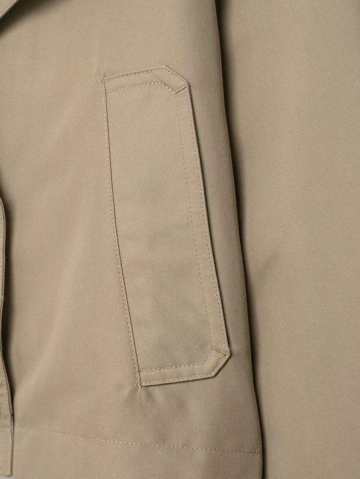 Cropped Double-Breasted Trench Jacket