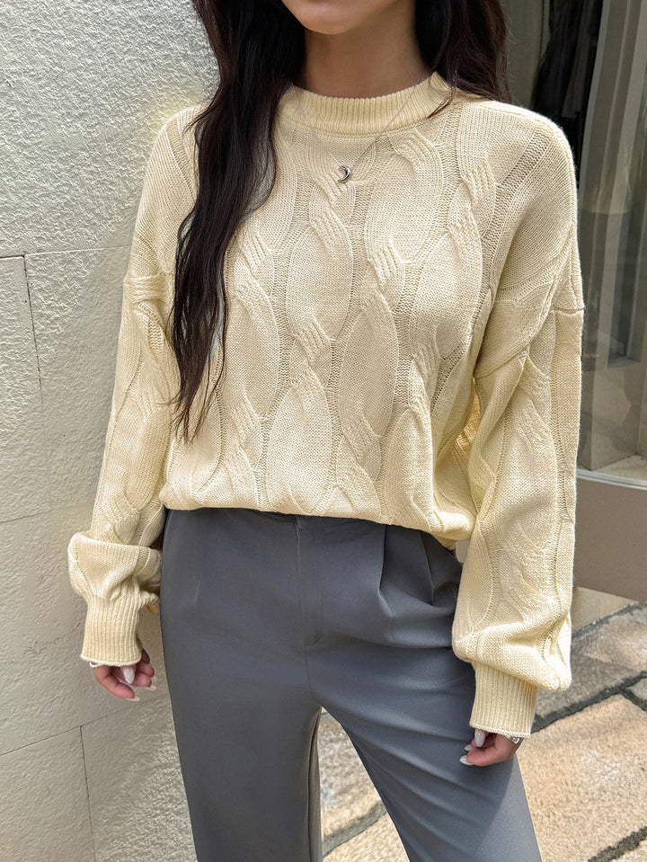 Cozy Cable-Knit Balloon Sleeve Sweater