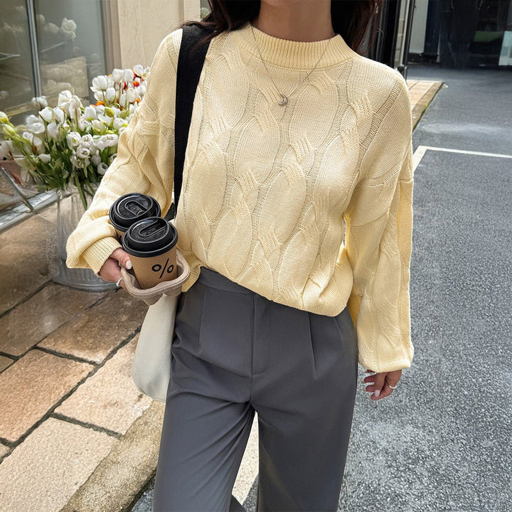 Cozy Cable-Knit Balloon Sleeve Sweater