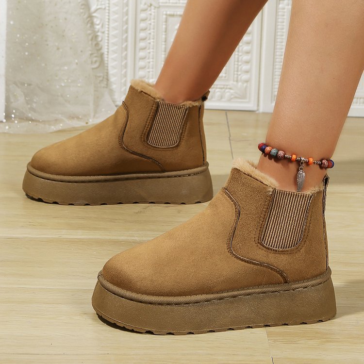 Cozy Suede Ankle Boots with Plush Lining