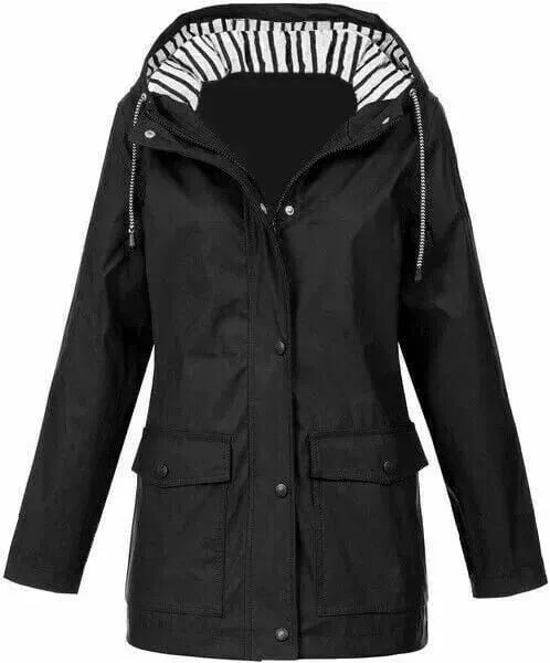 Hooded Rain Jacket with Pockets