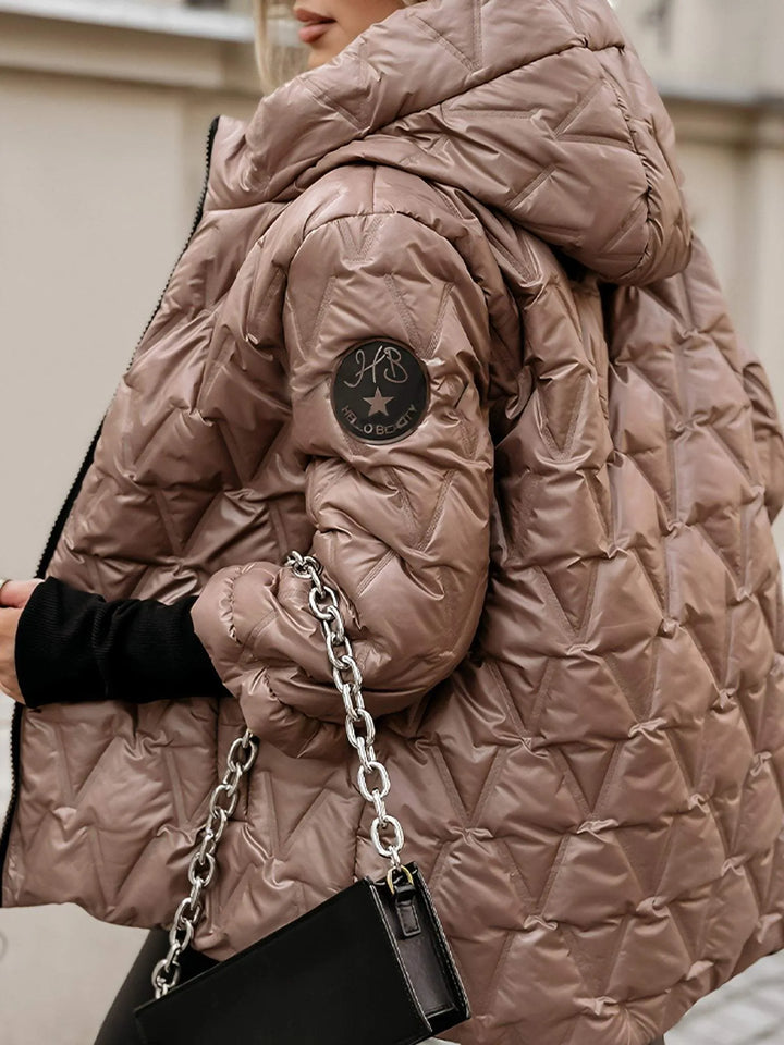 Diamond Quilted Hooded Jacket