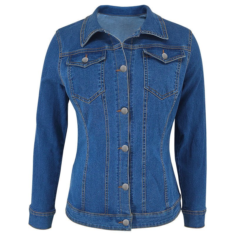 Fitted Denim Button-Up Jacket